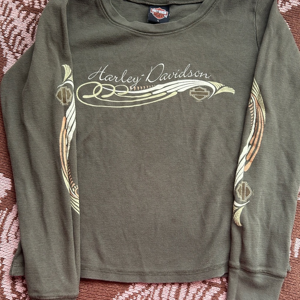 Harley-Davidson Olive Green Graphic Long Sleeve